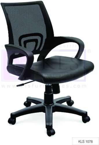 Polished Metal KLS 1078 Mesh Chair, Color : Black Standard Modern