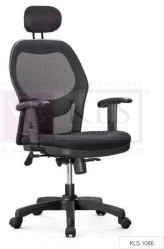 Polished Metal KLS 1088 Mesh Chair, Color : Black Standard Modern