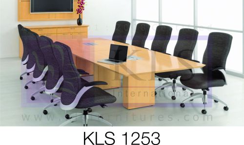 Polished Wooden Plain KLS 1253 Conference Table, Color : Brown