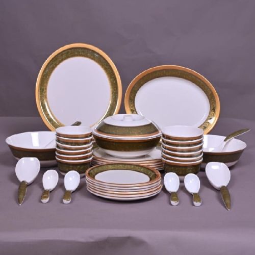 Printed Melamine 32 Pcs Round Dinner Set, Color : White Multisize