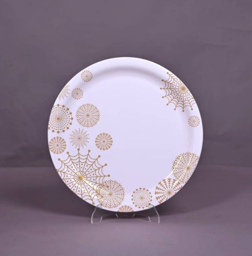 Melamine Round Buffet Plate 12.5 Inch, Color : White for Food Serving