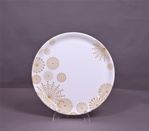 Polished Ceramic Liril Buffet Plate 13 Inch, Color : White