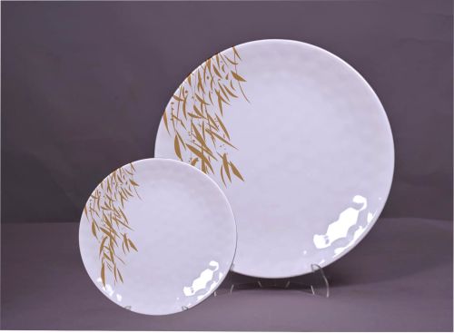 Melamine Polished Printed Honycomb Quarter Plate 7.5 Inch