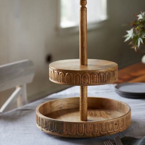 Polished Premium Wooden Cake Stand, Color : Brown
