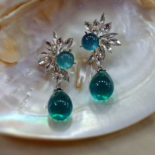 Indiacz Polished Brass Moonstone Earrings, Gender : Female