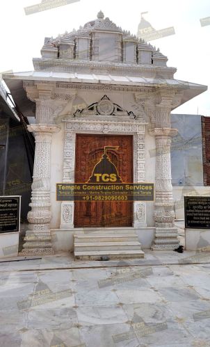 Rough Non Polished Outdoor Marble Temple, Color : White