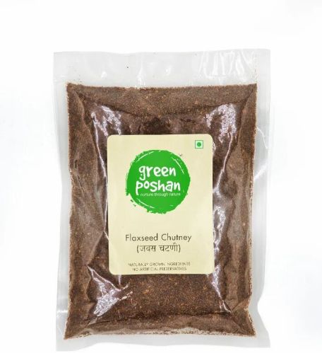 Garlic Flaxseed Chutney — 100g, Color : Brown