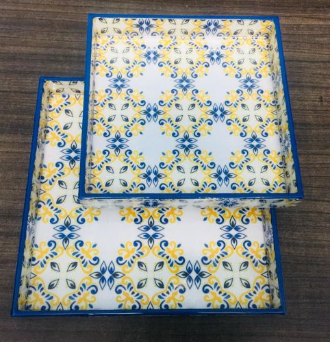 MDF Printed Serving Tray Set Of 2
