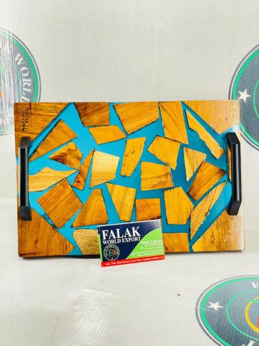 Top Quality Acacia Wood And Resin Epoxy Serving Tray