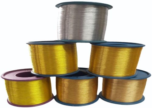 Polyester Dyed 75 Denier Kasab Zari, Packaging Type : Corrugated Box