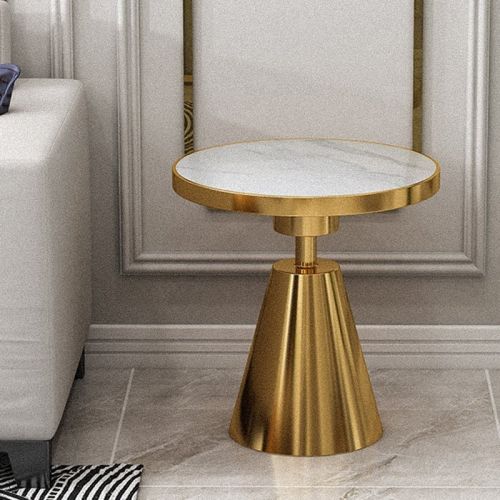 Glam Round Modern Block Side Table for Hotel, Home