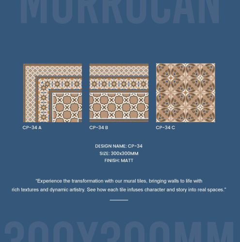 Ceramic Glossy / Matt Moroccan Tiles, Shape : Square