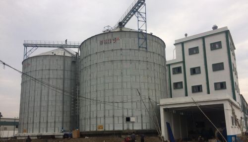 Polished Rostfrei Steels Flat Bottom Silos, Shape : Vertical