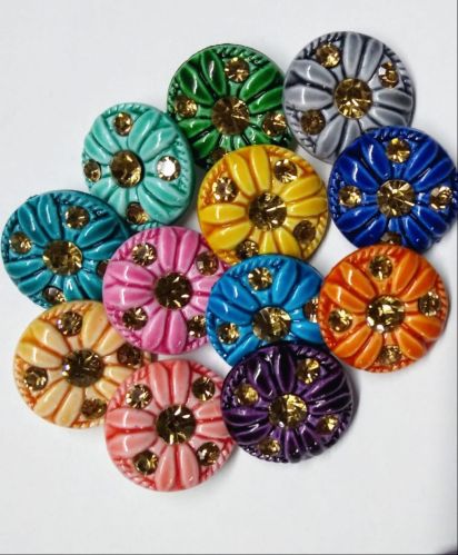 Polished Fancy Polyester Button, Shape : Round for Garments