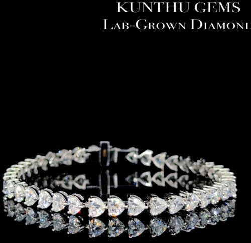 Polished Heart Diamond Bracelet, Color : White Party Wear