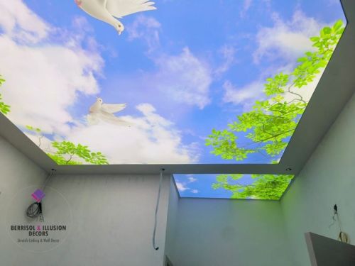 PVC Multicolor Square Stretch Ceiling, Finishing : Non Polished