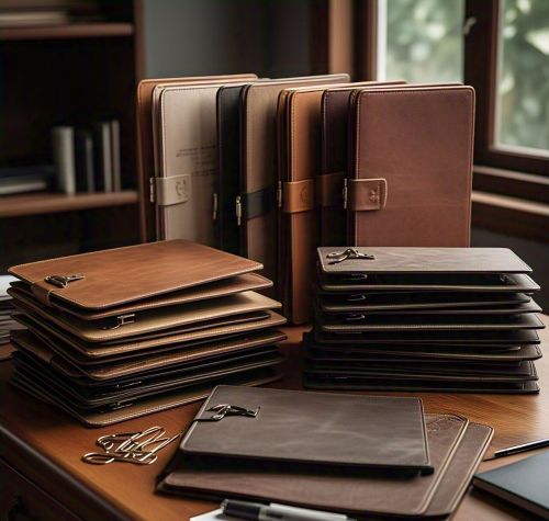 Leather File Case, Color : Brown