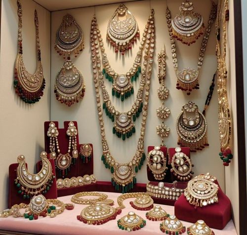 Metal Alloy Long Chain Necklace Set, Color : Gold