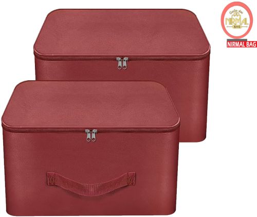 2 Pcs Combo Maroon Nylon Wardrobe Storage Bag