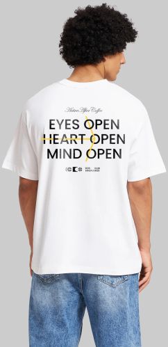 Eyes Open White Oversized Fit T-shirt Men