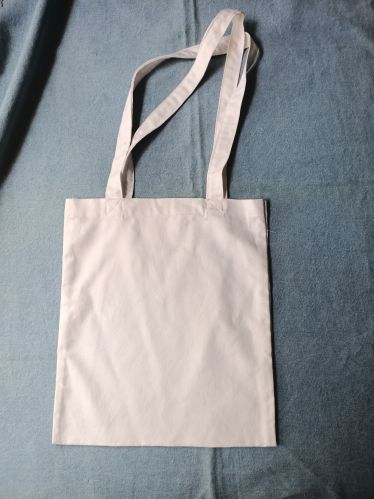 Printed Cotton Canvas Tote Bags, Color : White