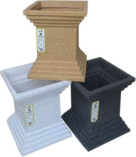 Plastic Polished Plain Roto Mouldig Tulsi Flower Pot For 14x17