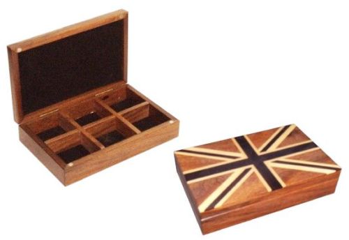 Wooden 6 Compartment Wood Dry Fruit Box, Color : Brown