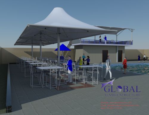 Umbrella Tensile Structure Customized, Cover Material : PVC