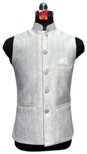 Men White Twill Waist Coat Casual Wear, Party Wear, Gender : Male