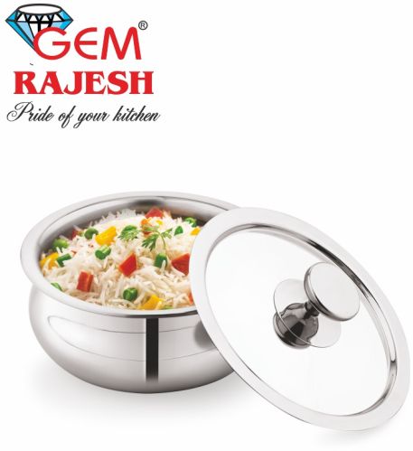 12 Cm Stainless Steel Triply Handi with Lid