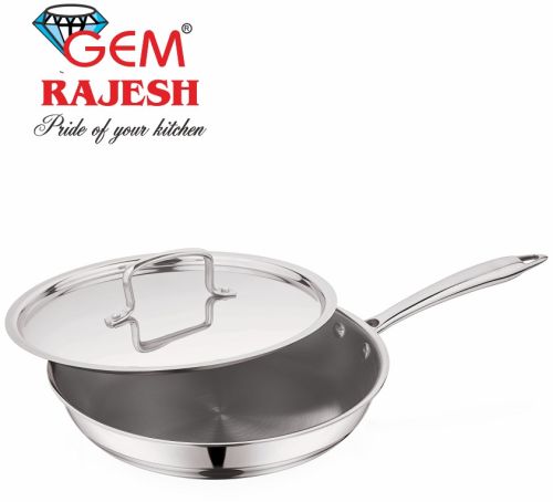 20 Cm Stainless Steel Triply Frying Pan with Lid