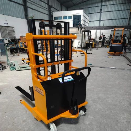Semi Electric Forklift, Color : Yellow for Material Handling