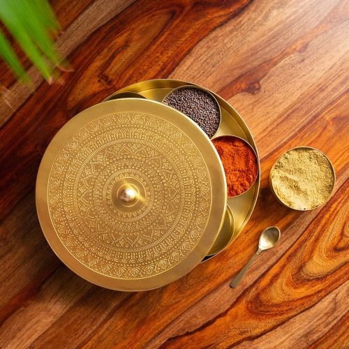Spice Box (Masala Dani) Set With 1 Spoon And 7 Containers