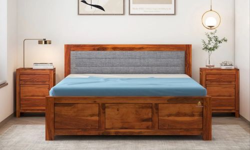 Cousla Sheesham Wood Bed With Box Storage (King Size)