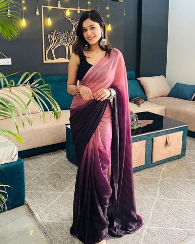 Pre Stitched Nylon Rimzim Ready to Wear 1 Minute Women Saree