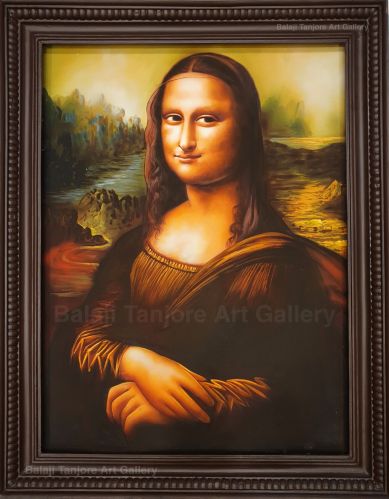 Pure Teakwood Monalisa Hand Drawn Painting