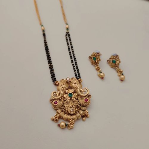 Traditional Gold Plated Mangalsutra Set For Women