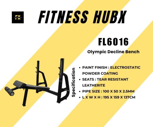 Fitness Hubx Olympic Decline Weight Bench, Color : Black