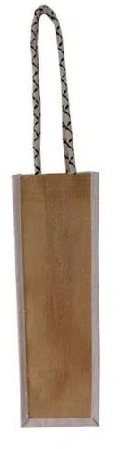 Long Rope Handle Jute Wine Bag, Color : Natural H25 X W12 X G12cm
