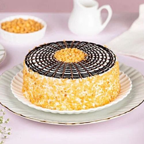 Butterscotch Cream Cake, Shape : Round, Weight : Half Kg