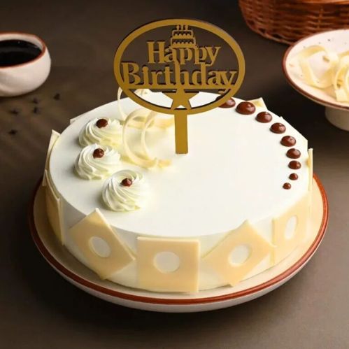 Happy Birthday Butterscotch Cake, Shape : Round, Weight : Half Kg