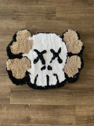 Saif Printed Polyester Machine Tufted Carpets, Color : White