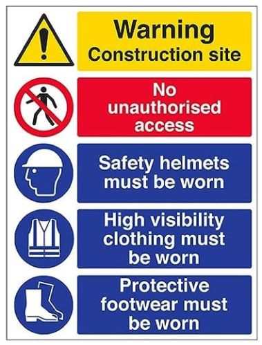 Metal & Plastic Safety Signage Board, Color : Multicolor Customized