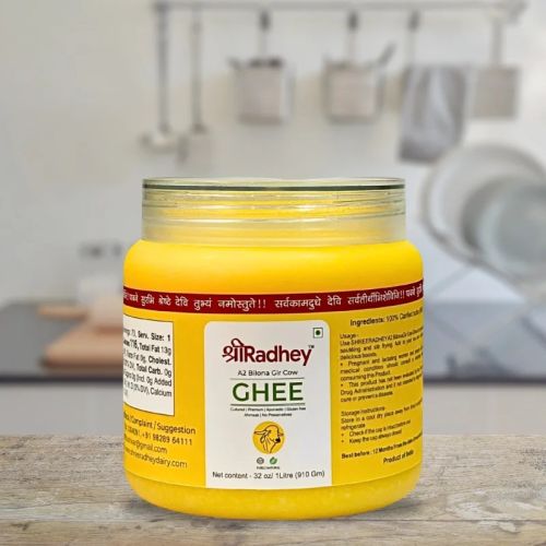 Shreeradhey A2 Gir Cow Ghee 1l, Packaging Type : Pet Bottle