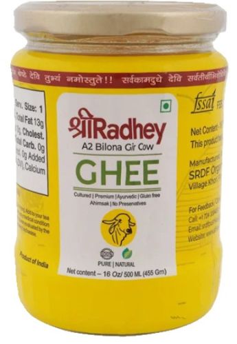 Shreeradhey A2 Gir Cow Ghee 500ml For Sautéing, Frying, Baking