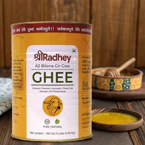 Shreeradhey A2 Gir Cow Ghee 5ltr, Color : Yellow