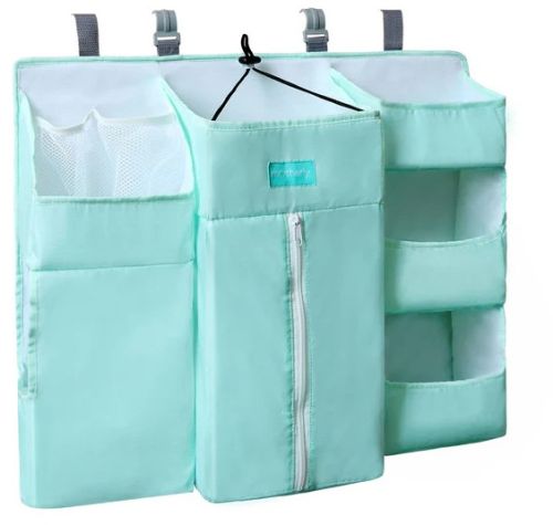 Crib Chronicles Portable Diaper Storage Crib Organizer-Sky Blue