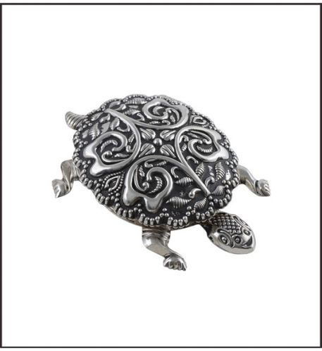 Antique Silver Tortoise Design Decorative Box