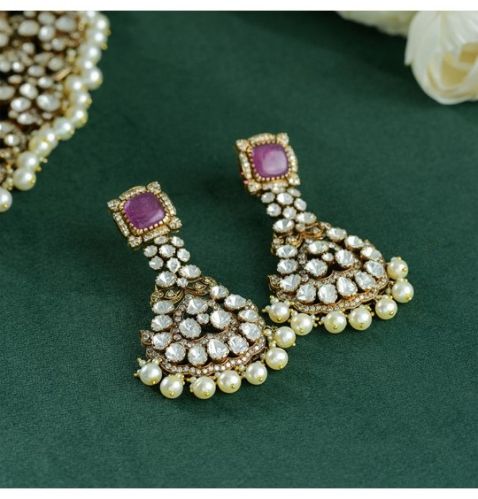 Beautiful Polki Womens Dangle Earrings