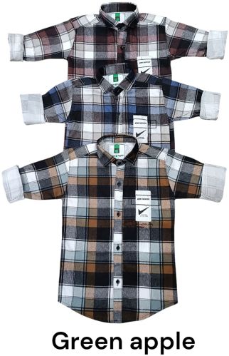 Cotton Checked Kids Check Shirts, Gender : Boy